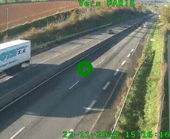 Caméra routière sur l'autoroute A20 à Saint-Hilaire-Bonneval, au sud de Limoges. Vue orientée vers Paris