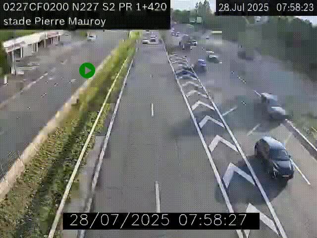 Webcam à hauteur du Stade Pierre Mauroy à Villeneuve d'Ascq sur la N227. Vue orientée vers Mons-en-Baroeul