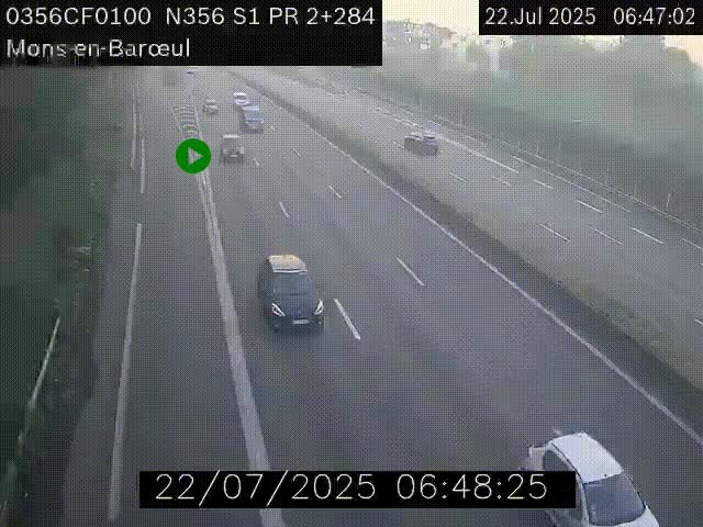 Webcam à l'entrée de Lille en direction du périphérique, à proximité de Mons-en-Baroeul sur la N356