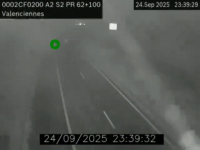 Webcam autoroute A2 à Valenciennes. Vue orientée vers Maubeuge et Mons (Belgique)