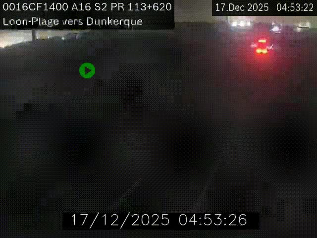 Webcam autoroute A16 à hauteur de Loon-Plage. Vue orientée vers Dunkerque et la Belgique.