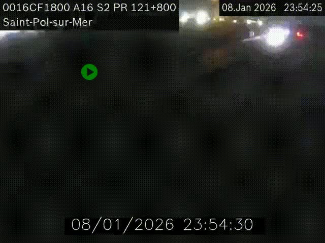 Webcam autoroute A16 à proximité de Dunkerque, à hauteur de la sortie Saint-Pol-sur-Mer. Vue orientée vers Calais