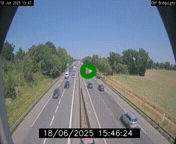 Webcam sur le périphérique de Rennes (N136) à hauteur du quartier Bréquigny, au sud de la ville