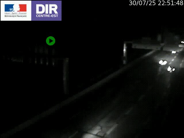 Caméra de circulation routière sur le boulevard périphérique Laurent Bonnevay de Lyon (D383) à hauteur de Bron, avant la jonction avec l'A43. Vue orientée vers l'échangeur
