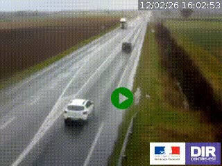 Webcam routière sur la RN7 à hauteur de Toulon-sur-Allier, entre Moulins et Vichy