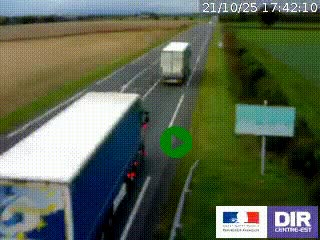 Webcam routière sur la RN7 à hauteur de Toulon-sur-Allier, entre Moulins et Vichy