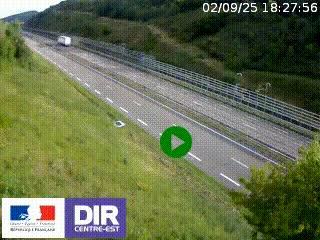 Webcam au niveau du col de Bois Clair à hauteur de Cluny sur la N79. Vue orientée vers Mâcon