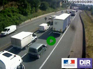 Caméra autoroutière sur l'A47 à hauteur de Givors, a proximité de Lyon. La webcam est orientée vers Lyon