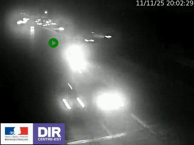 Caméra trafic à la jonction entre l'A46 (Rocade-est de Lyon) et l'A42 à hauteur de Vault-en-Velin en direction de Marseille