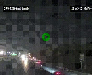 Webcam routière sur N338 à hauteur de Grand-Quevilly en périphérie de Rouen. Vue orientée vers Rouen