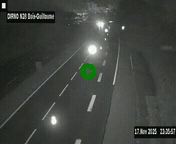 Webcam routière à hauteur de Bois-Guillaume en périphérie de Rouen. Vue orientée vers Rouen