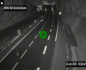 Webcam routière à hauteur de Bois-Guillaume en périphérie de Rouen. Vue orientée vers Rouen