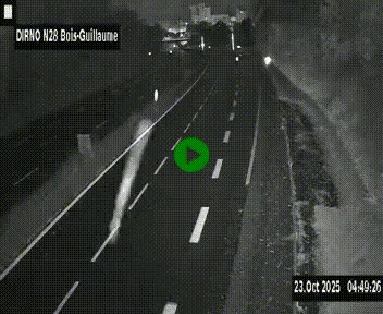Webcam routière à hauteur de Bois-Guillaume en périphérie de Rouen. Vue orientée vers Rouen