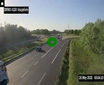 Webcam autoroute A150 à hauteur de La Vaupalière en périphérie de Rouen. Vue orientée vers Rouen