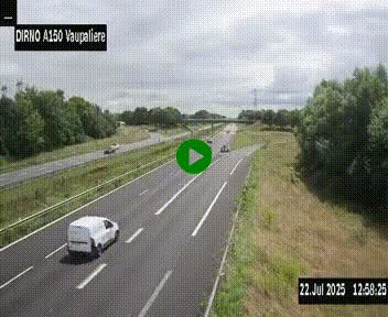 Webcam autoroute A150 à hauteur de La Vaupalière en périphérie de Rouen. Vue orientée vers Rouen