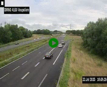 Webcam autoroute A150 à hauteur de La Vaupalière en périphérie de Rouen. Vue orientée vers Rouen