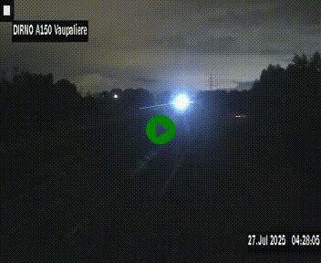 Webcam autoroute A150 à hauteur de La Vaupalière en périphérie de Rouen. Vue orientée vers Rouen