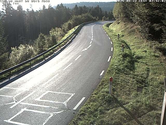 Webcam à 406 mètres d'altitude au niveau du col du haut du bois sur la RD32