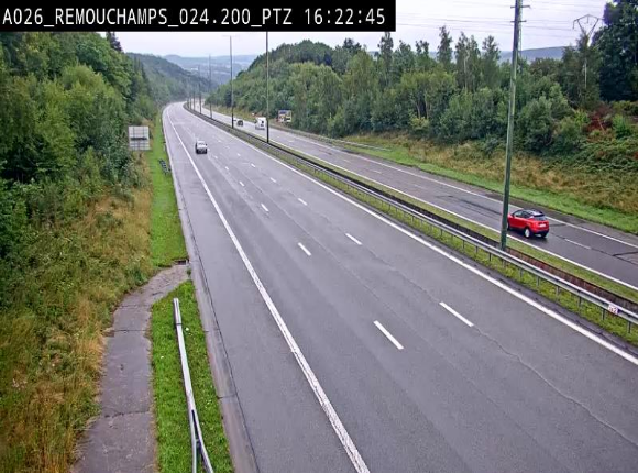 Webcam E25/A26 à Aywalle, à hauteur de Spa. Vue orientée vers Liège
