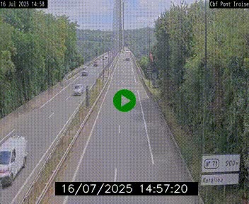 Webcam sur la N165 après le Pont de l'Iroise, à l'entrée de Brest