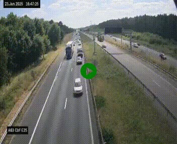 Webcam autoroute A63 en périphérie de Bordeaux au sud-est de la ville, en provenance du bassin d'Arcachon. Vue orientée vers Bordeaux