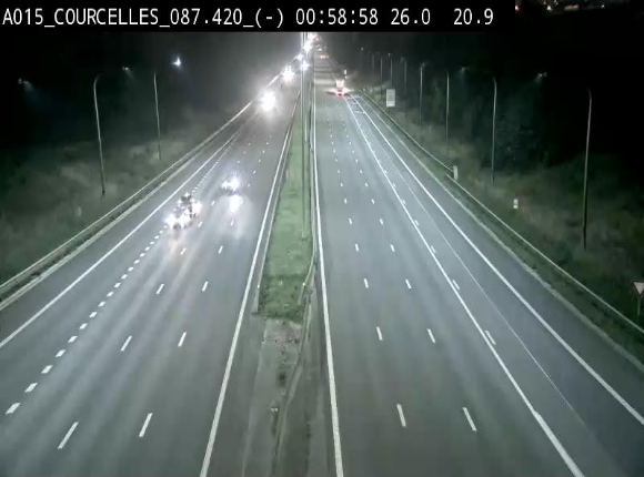 Webcam autoroute Belgique - Viesville - E42 direction Mons - BK 84.35