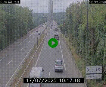 Webcam sur la N165 après le Pont de l'Iroise, à l'entrée de Brest
