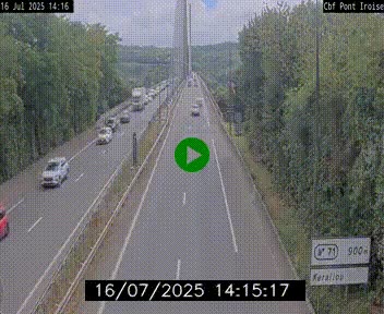 Webcam sur la N165 après le Pont de l'Iroise, à l'entrée de Brest