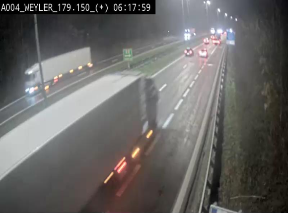 Webcam entre la sortie Arlon et la sortie Weyler sur l'E411. Vue orientée vers Luxembourg