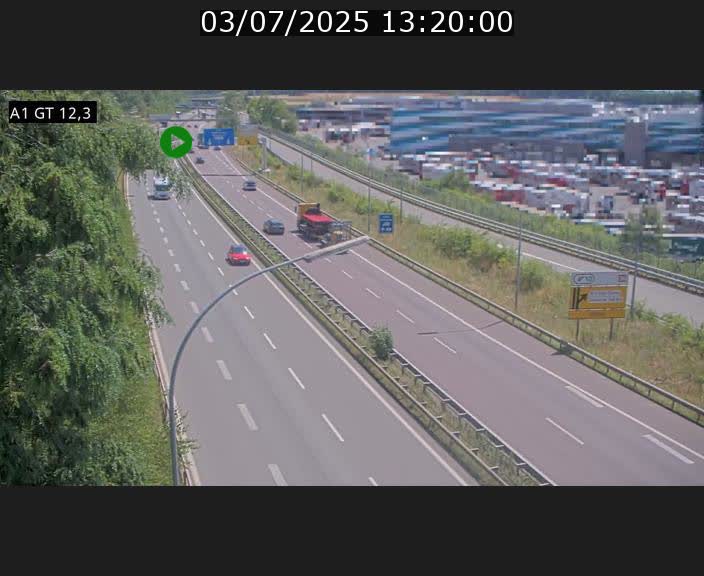 Traffic live webcam Luxembourg Senningerberg - A1 direction Allemagne - BK 12.3