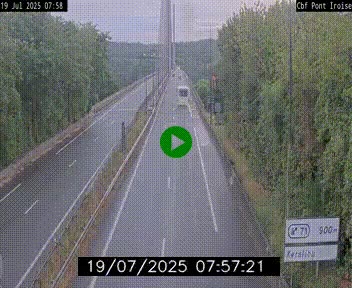Webcam sur la N165 après le Pont de l'Iroise, à l'entrée de Brest