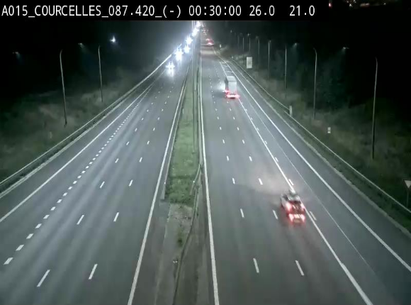 Webcam autoroute Belgique - Viesville - E42 direction Mons - BK 84.35