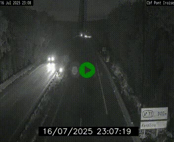 Webcam sur la N165 après le Pont de l'Iroise, à l'entrée de Brest