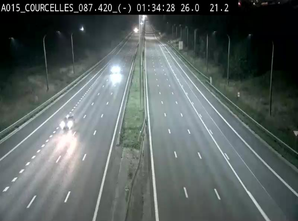 Webcam autoroute Belgique - Viesville - E42 direction Mons - BK 84.35