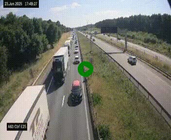 Webcam autoroute A63 en périphérie de Bordeaux au sud-est de la ville, en provenance du bassin d'Arcachon. Vue orientée vers Bordeaux