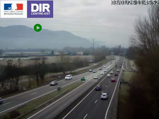 Caméra trafic à Meylan sur la Rocade-Sud de Grenoble en direction d'Aix-en-Provence