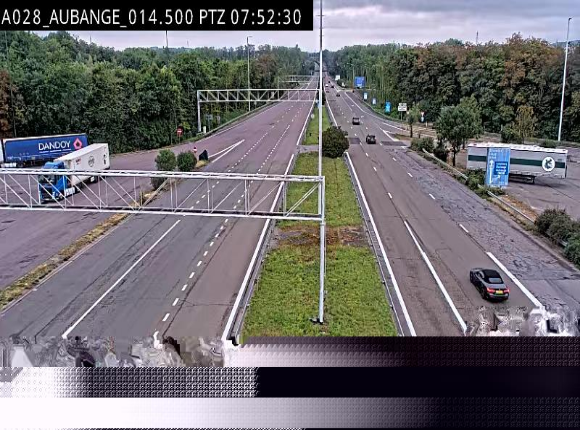Webcam autoroute Belgique - Aubange - A28 direction Arlon - BK 14