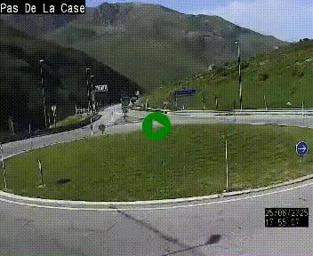 Webcam sur la N22 au niveau du poste frontière entre la France et Andorre à proximité de Pas de la Case à plus de 2000 mètres d'altitude