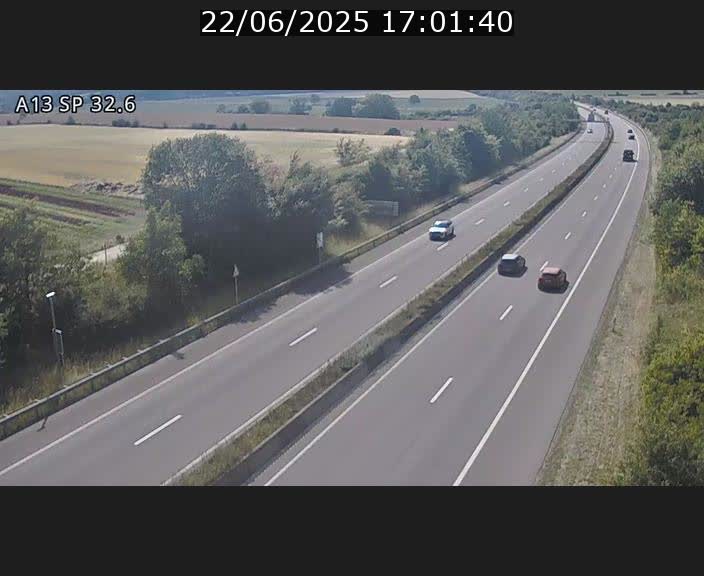 Webcam info trafic A13 à hauteur de Mondorf-les-bains. Vue orientée vers Altwies