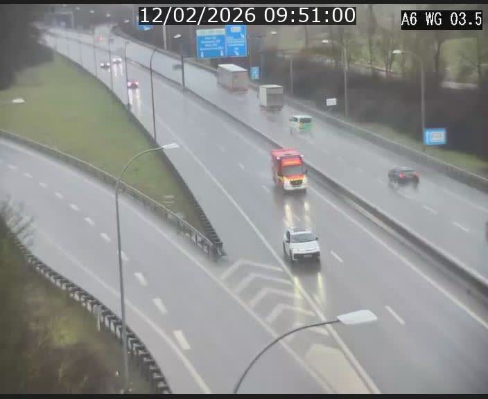 Traffic live webcam Luxembourg - Croix de Cessange - A6 - BK 3.5 - direction France/Allemagne
