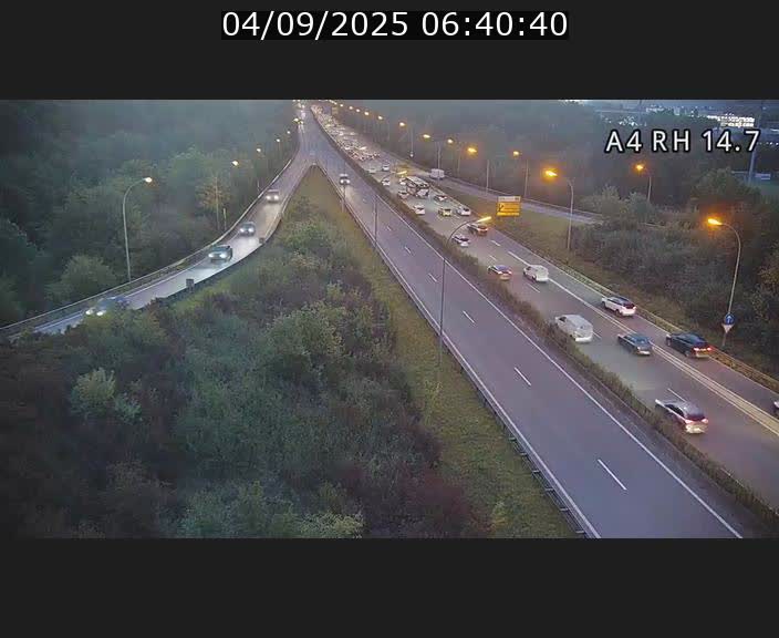 Traffic live webcam Luxembourg Jonction Lankelz - A4 - BK 14.7 - direction Luxembourg