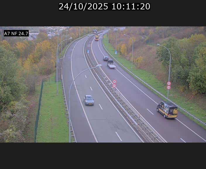 Caméra trafic Luxembourg - A7, Schieren direction Mersch