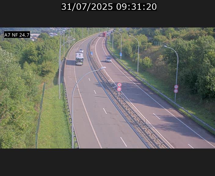 Caméra trafic Luxembourg - A7, Schieren direction Mersch