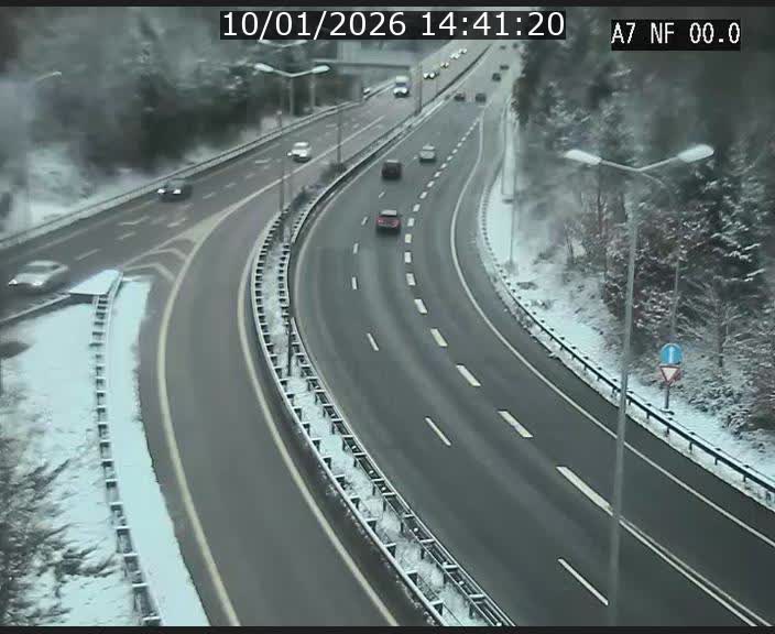 Caméra autoroute Luxembourg A7 - Echangeur A1/A7 Grünewald direction Tunnel Stafelter