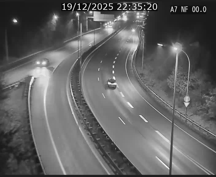 Caméra autoroute Luxembourg A7 - Echangeur A1/A7 Grünewald direction Tunnel Stafelter
