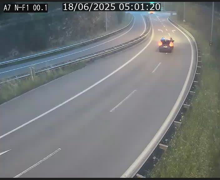 Webcam autoroute Luxembourg A7 située dans la sortie 1 Waldhof, vers la N11, avant le Tunnel Stafelter