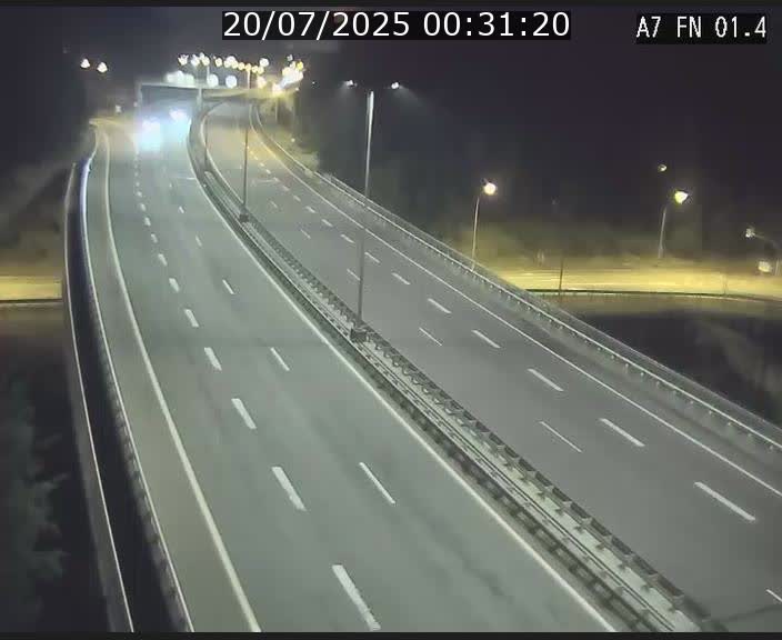 Caméra autoroute Luxembourg A7 - Tunnel Stafelter - direction Echangeur Grünewald