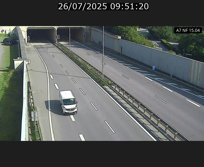 Caméra trafic Luxembourg - A7, Tunnel Mersch, entrée sud, direction Ettelbruck