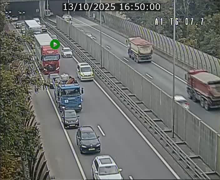 Traffic live webcam Luxembourg Kirchberg - A1 direction Luxembourg-ville - BK 7.7