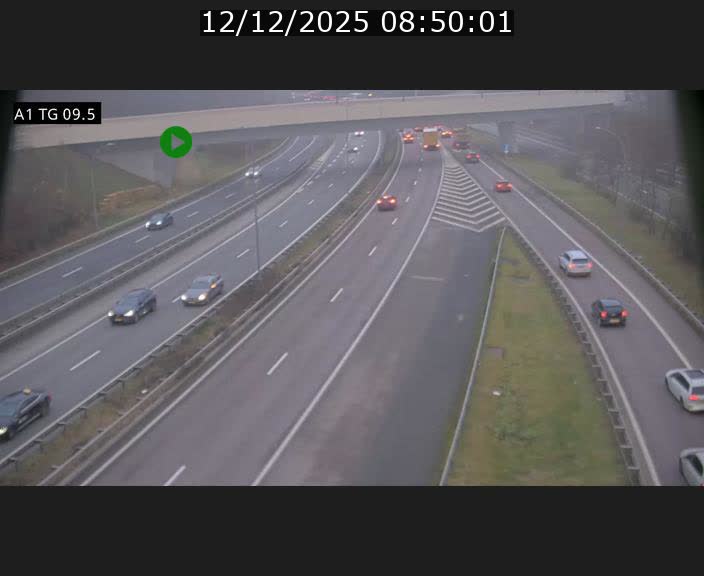 Traffic live webcam Luxembourg Jonction Grünewald - A1 direction Luxembourg-ville - BK 9.5